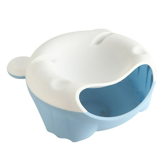 Worgeous Plastic Fruit Dish Snacks Nut Melon Bowl Double Layer Candy Plate Shells Multifunctional Fruit Plate(Blue Bottom White Cover)