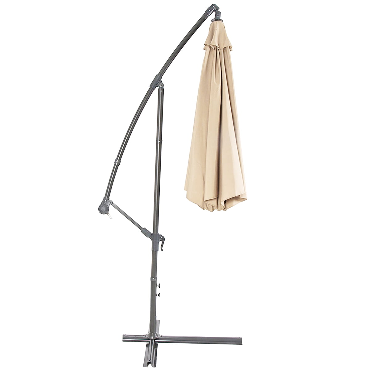 RENACLIPY Beige Patio Umbrella Canopy with UV Sun Lining for Outdoor Yard, Garden, and Deck Use