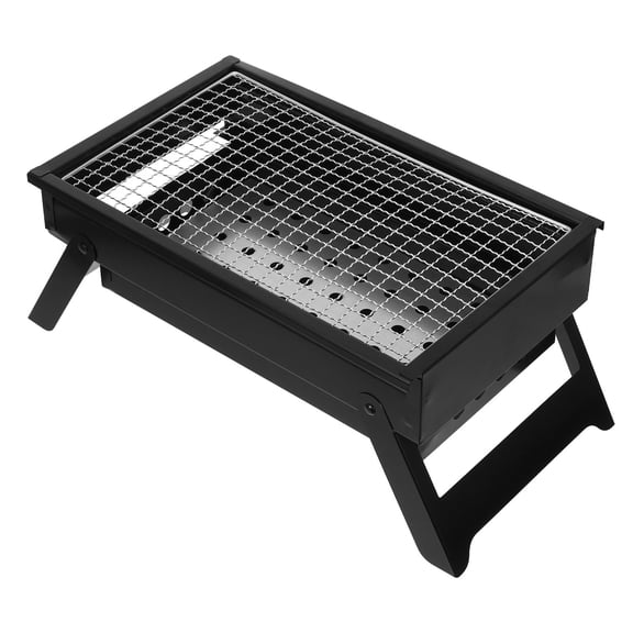 Worgeous  Portable Barbecue Grill Small Outdoor Grilling Travel Dad Black