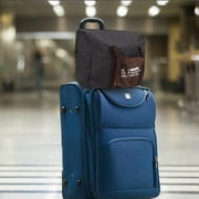 Worgeous Portable Canvas Travel Duffel Bag Luggage Tote Foldable Trolley Pouch for Overnight Business Black