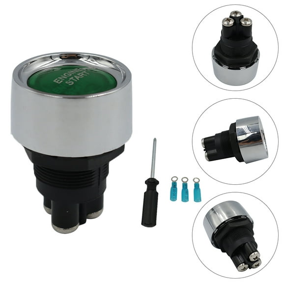 COSMOBETTY Ignition Push Start Car Engine Start Push Button Switch Aluminum Alloy 1 Set