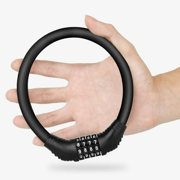 Worgeous Portable Coded Lock Password Padlock for Bikes and Tires Black Plastic Lightweight Durable 1Pc