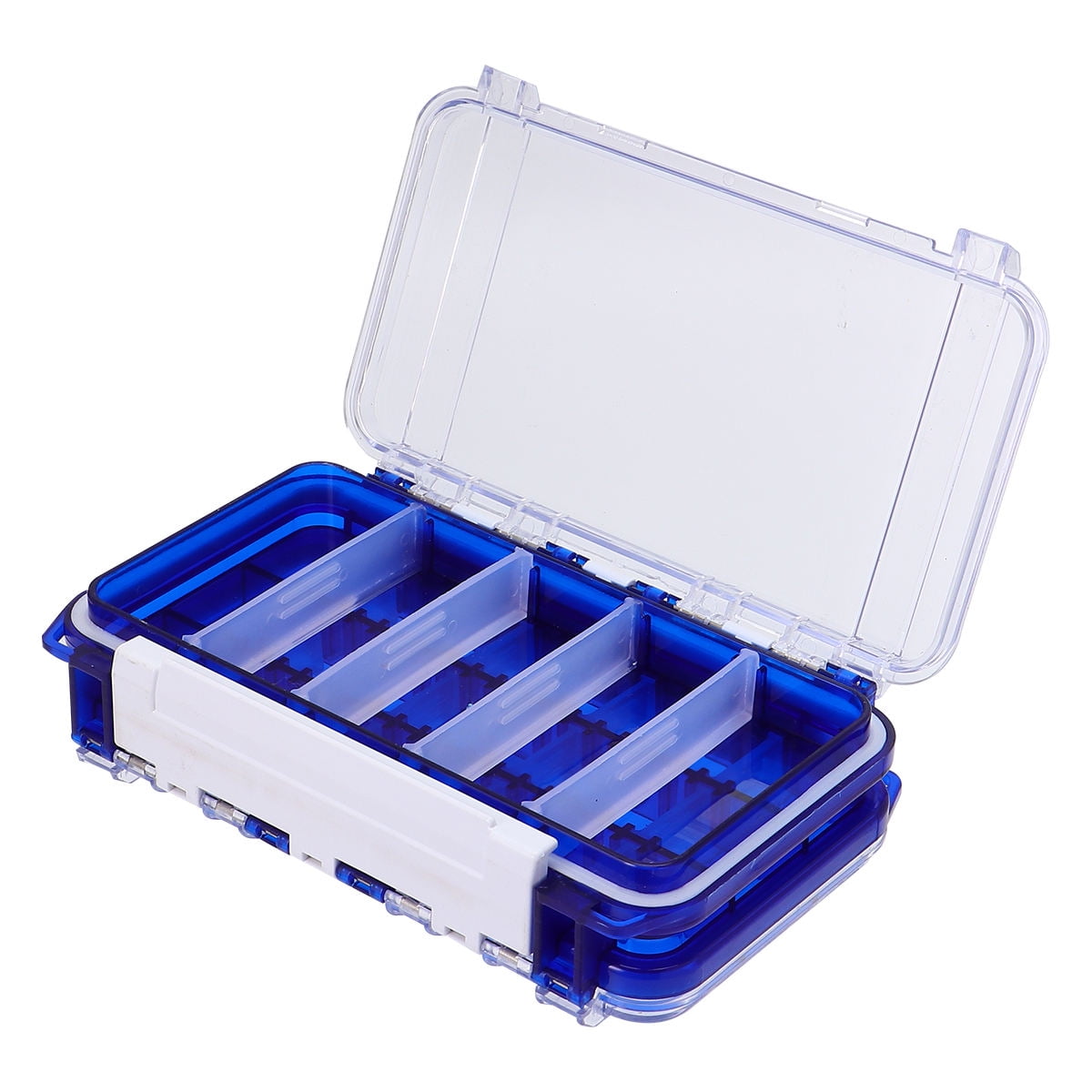 Worgeous Portable Double-layer Fishing Lure Box with Handle for Tackle Storage ABS .8x5.1x3.1 Inches