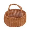 thumbnail image 1 of Worgeous Portable Imitation Rattan Picnic Basket Wear-Resistant Woven Basket for Bread and Snacks Household Storage Basket Creative Hand-Woven Picnic Basket, 1 of 1