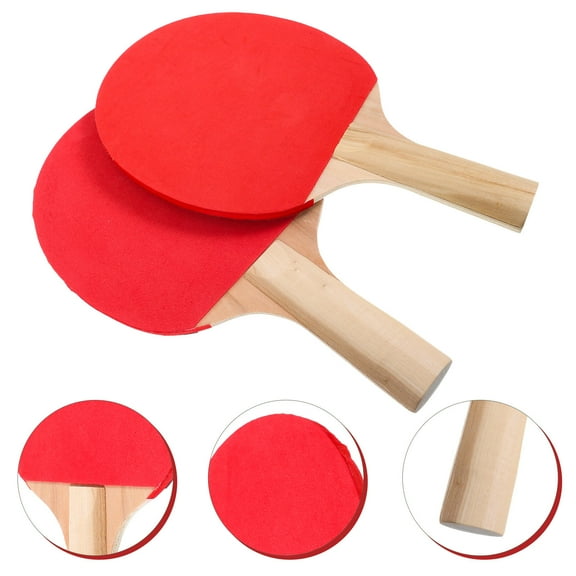 Worgeous Sturdy Table Tennis Rackets Table Tennis Racket Wood 1 Pair Red