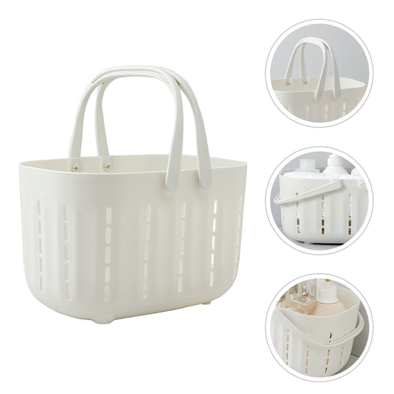 BESTYASH White Reusable Plastic Storage Basket for Bathroom and Kitchen Essentials