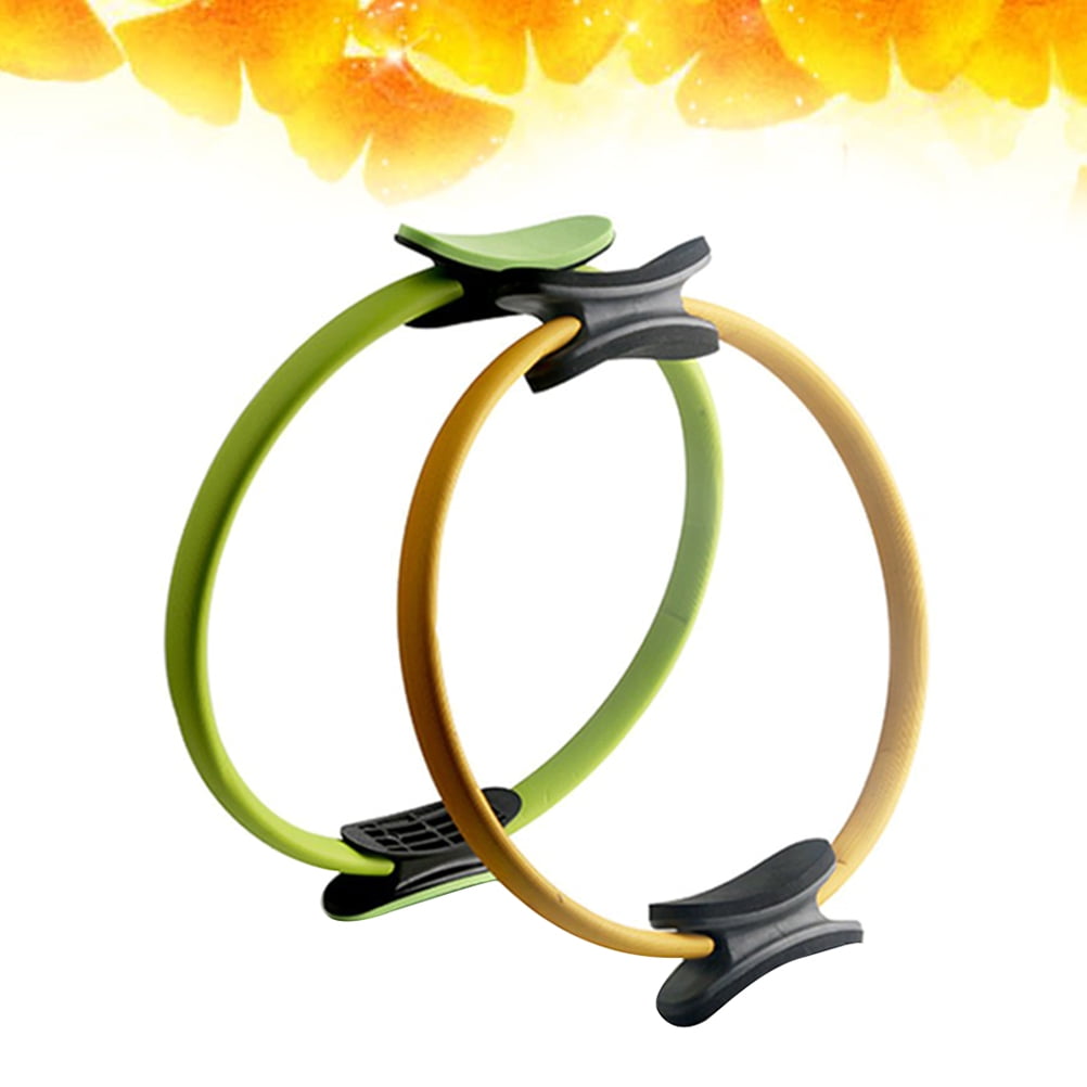 Worgeous Portable Yoga Training Wheel with Antislip Handle for Exercise Pilates Essential Tool Made of EVA Khaki Color 1PC
