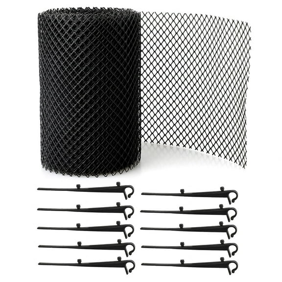Worgeous Protection Cover Netting Gutter Screen Rain Guard Strainer Black