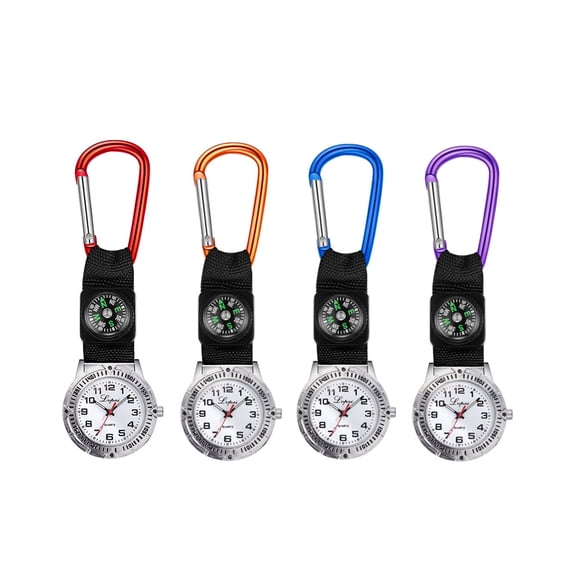 Worgeous Purple Mountaineering Watch with Compass and Glow Pointer for Night Use Clipon Design for Nurses 1.5 inch