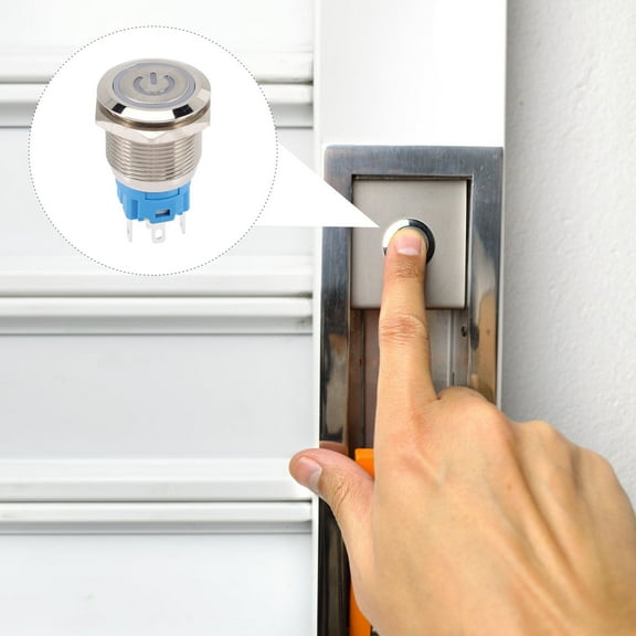 FONDOTIN Stainless Steel Push Button Switch for Electronics, 1 Piece, Easy to Install and Use