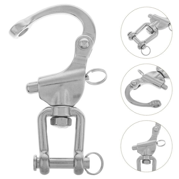 Worgeous Quick Release Swivel Snap Hook Outdoor Stainless Steel Spring Clip Heavy Duty Carabiner For Home Industrial Marine Applications