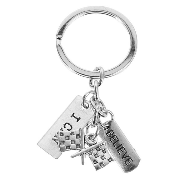 Worgeous Racing Keychain Car Charm Keyring Checkered Flag Accessories Dirt Bike Rider Keepsakes for Birthday Party Decoration Baby Shower Favors