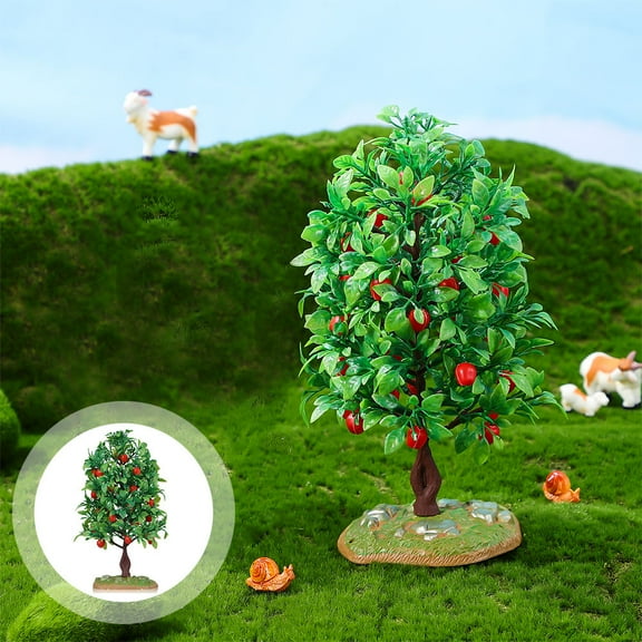 Worgeous Realistic Artificial Apple Tree Model for Decoration Made of Safe Plastic Multi Color 6 Inches