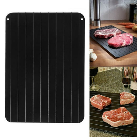 Worgeous Rectangle Defrosting Tray 1Pack Quick Thawing Plate For Meat Prep Black