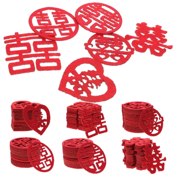 Worgeous Textile Accessories Confetti Red 120Pcs 2x2in