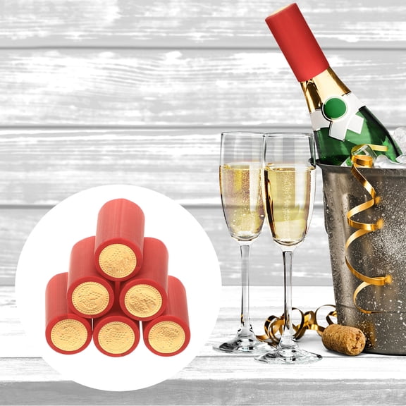Worgeous Red PVC Heat Shrink Caps for Wine Bottles 200pcs Barware Accessories Flexible Fit Most Sizes