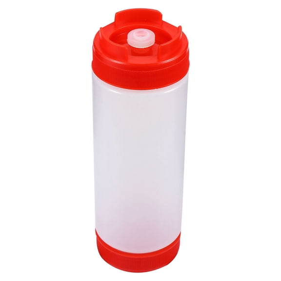 Masteelf Red Plastic Sauce Bottles for Storage Lightweight Portable and Easy to Clean with Two Headed Design 7.5 oz