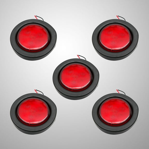 Phenofice 2 Inch Round Trailer Side Marker Lights, 5 Pieces, LED Lights for Trailers and Trucks