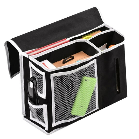 Worgeous Remote Holder for Bed 32.00X14.00X25.00CM Black PVC Material with Eco Friendly Design 1Pcs