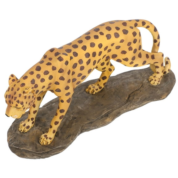 Worgeous Resin Leopard Statue Realistic Animal Sculpture Leopard Collection Figurine Decorative Ornaments for Bookshelf Office Desk Decoration