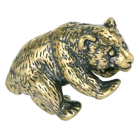 Worgeous Retro Brass Bear Ornament Small Brass Animal Figurine Home And Office Decor Creative Brass Bear Decoration For Desktop And Cabinet Display