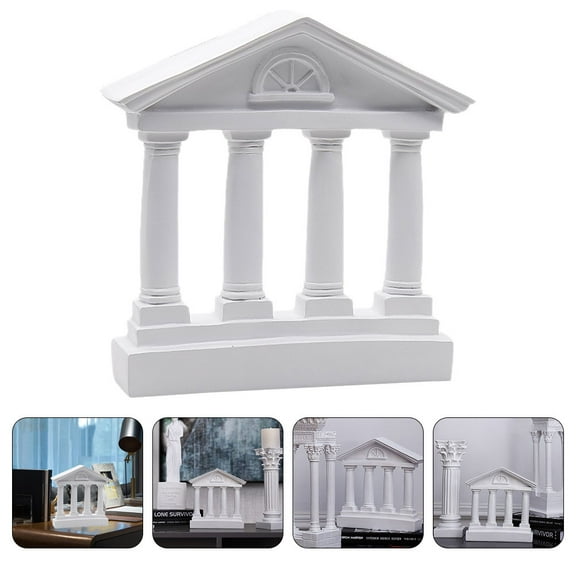 Worgeous Retro Building Sculpture White Architectural Models Antique Roman Temple