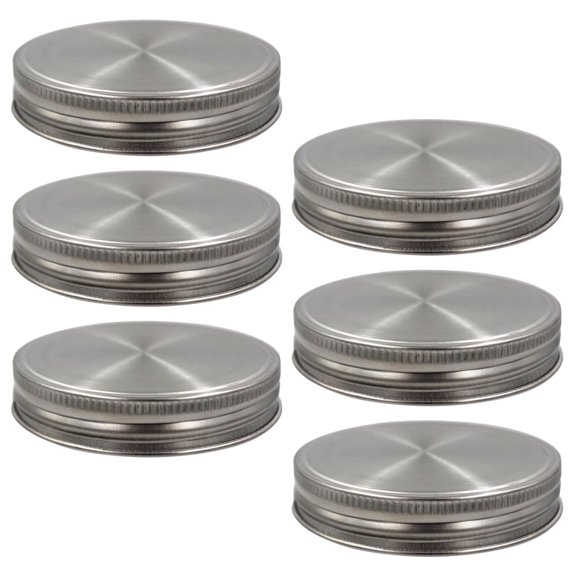 Worgeous Reusable Canning Lids for of Stainless Steel and Silicone Keep Food Fresh No Leakage 6 Pieces