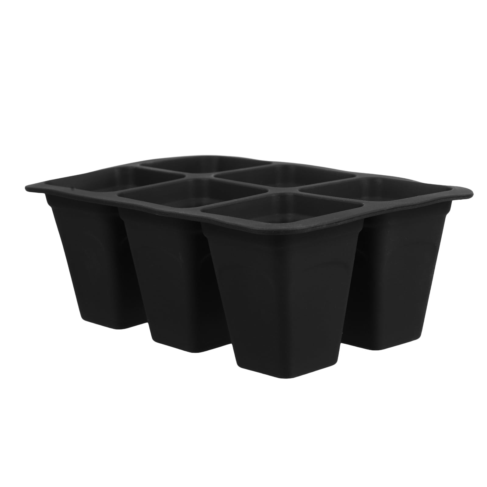 Silicone Seedling Tray with Control 6 Hole Black Garden Planter for ...