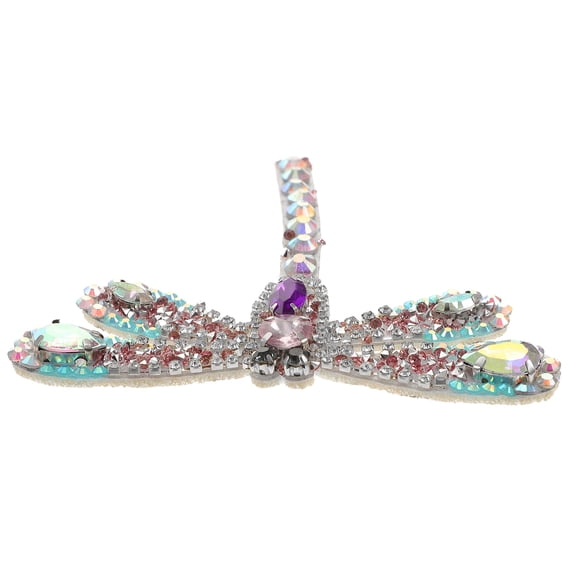 SEWCHICS Pink Dragonfly Rhinestone Applique Iron On Sewing Decoration for Clothing Shoes Hats