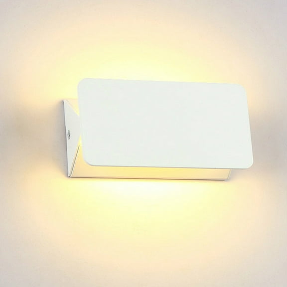 Worgeous Rotary Wall Lamp with Adjustable Brightness for Home in Elegant White Aluminum Design 16CM
