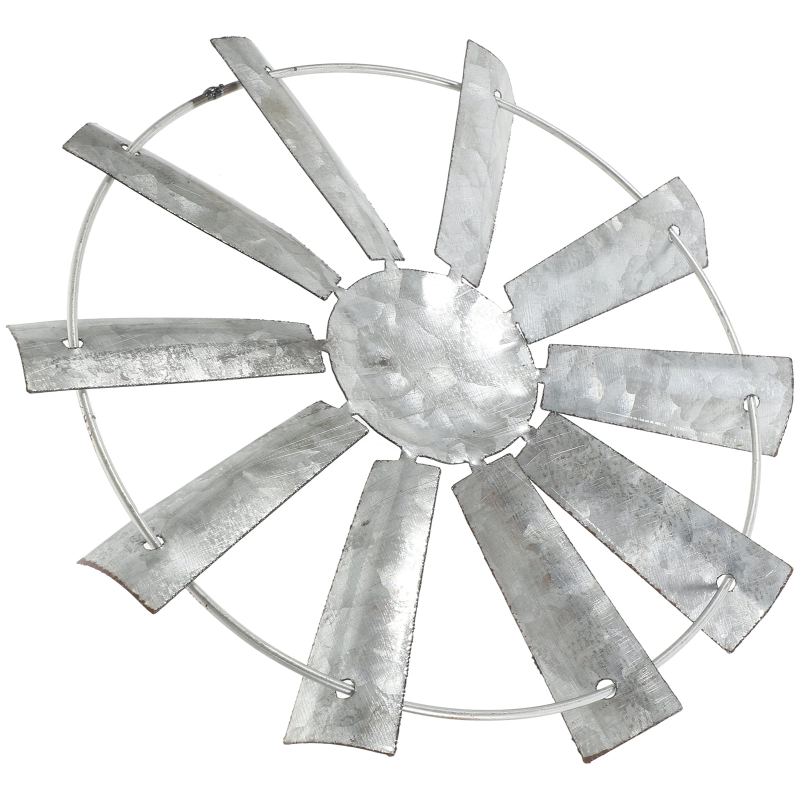 Rustic Galvanized Metal Hanging Windmill Sculpture, 7"
