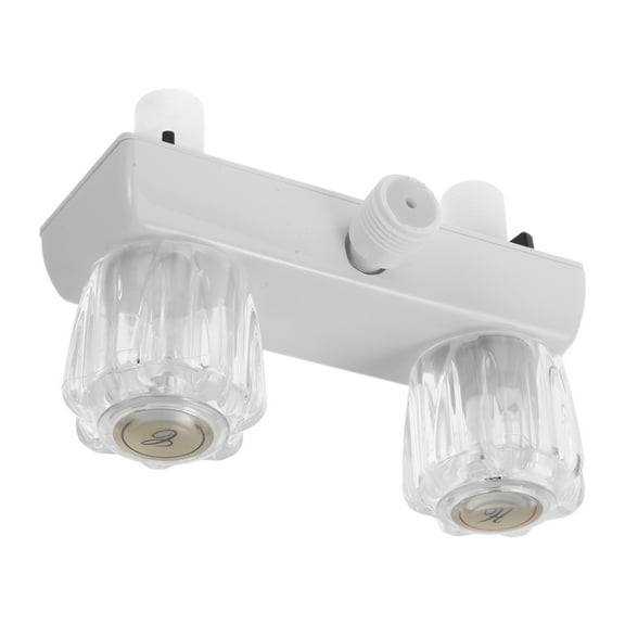 Worgeous Rv Shower Faucet Mobile Home Outdoor Bathtub Shower Center-Faucet 2 Handle Plastic For Vehicles Travel Trailer Hot And Cold Switch Faucet Valve Diverter
