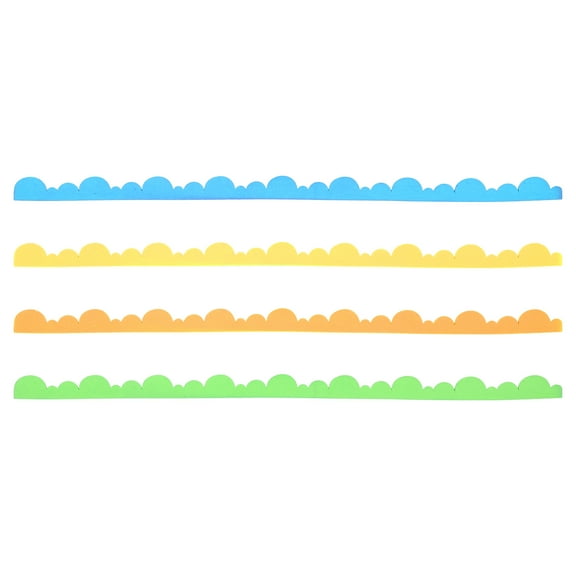 Worgeous Scalloped Classroom Borders Set of 4 for Bulletin Board Decorations Assorted Color Foams