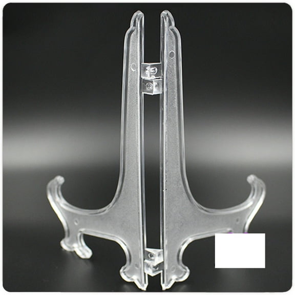 Worgeous Set of 10 Photo Stands 5 inch/ 6 inch/ 7 inch/ 8 inch Clear Plastic Plate Easel Picture Photo Frame Stands Holders for Display