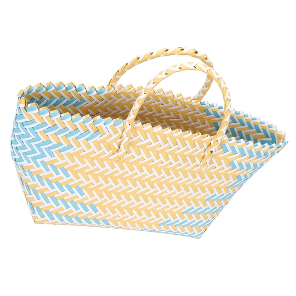 Worgeous  Shopping Basket with Handles Woven Beach Purse Fashion Women's Bag
