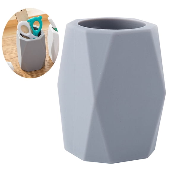 Worgeous  Silicone Pen Holder Pencil Container Desk Holders Student Grey