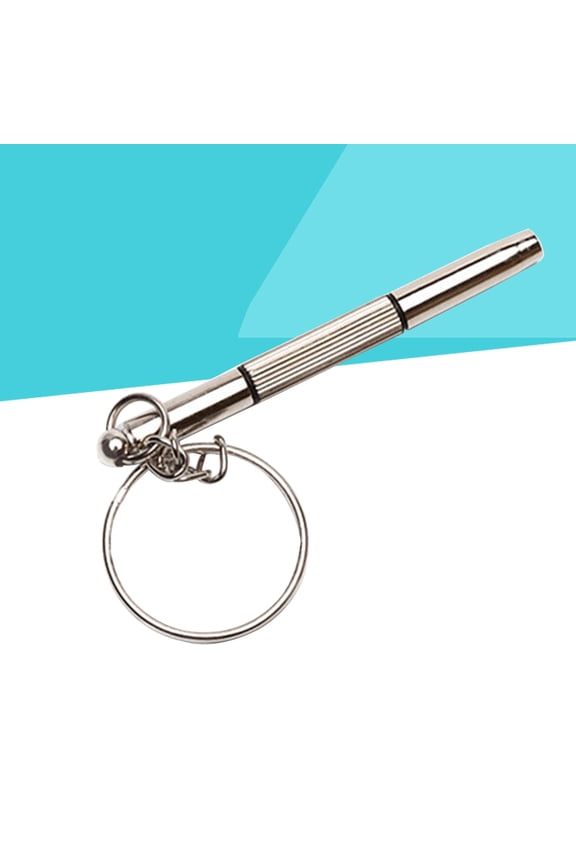 Silver Keyring with 3in1 Precision Screwdriver for Watch Repair and Glasses portable and easy to carry metal