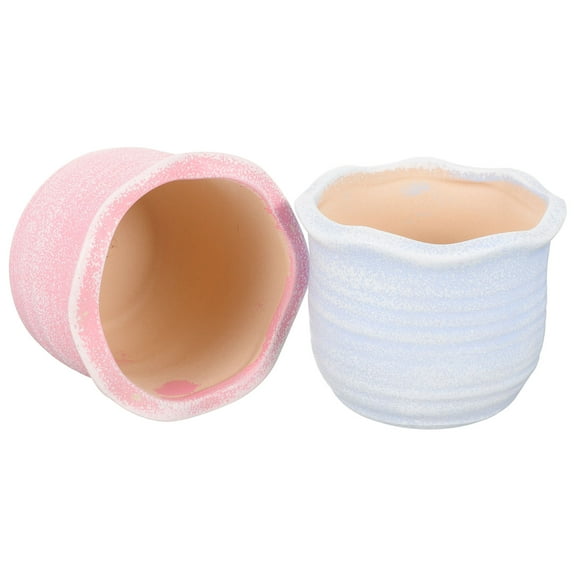 Worgeous Simple Style Ceramic Planter Pot for Succulent Planting and Desktop Decoration 2 Pcs
