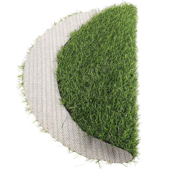 Worgeous Simulated Grass Table Mat Round Tabletop Grass Mat Faux Placemat Realistic Artificial Turf