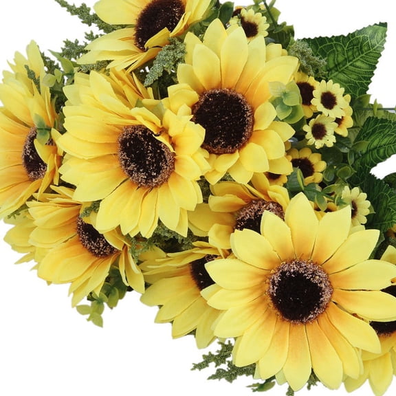 Worgeous Simulation Sunflower Artificial Flower Plant Home Decoration (Yellow)