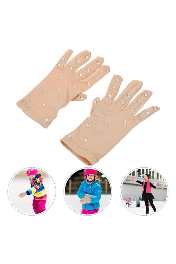 Worgeous Skate Elastic Fiber Rhinestone Glove Sparkly Women's Girl Child