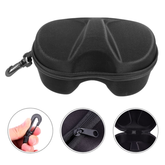 Worgeous Ski Goggles Box EVA Material with Zip Closure and Sturdy Hook for Outdoor Use 7.5 x 4.2 x 3 Inches
