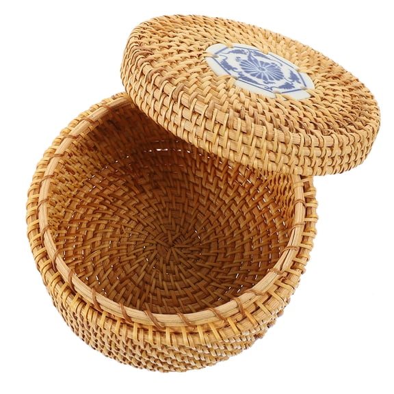 Light Brown Ceramic Snack Box for Storage Use Round Shape Elegant Design Fits Nuts Candies