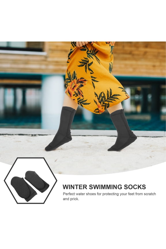 Unisex Swim Socks Black for Surfing Surfing 1 Pair 9.4x8.7in