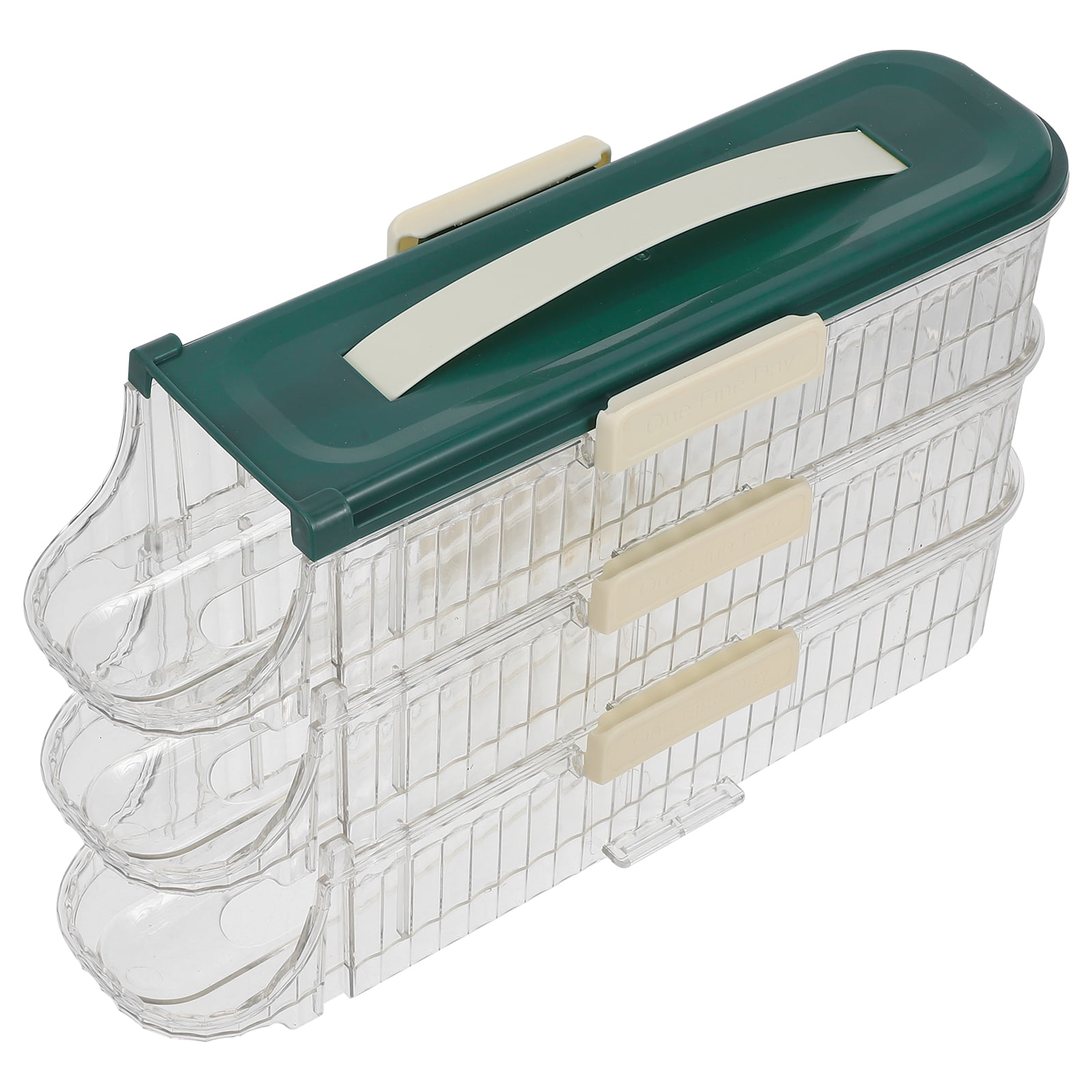 Auto Rolling Fridge Egg Organizer Three Layer Space Saving Eggs Dispenser for Refrigerator Storage Home Egg Holder Green