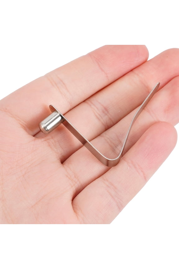 Spring Buckle V Shape Clip Made of Manganese Steel for Swing Silver Color 10 Pieces