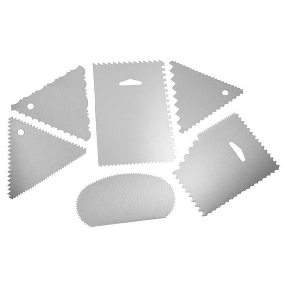 FONDOTIN 6Pcs Professional Cake Smoother Tool for Buttercream and Fondant 11.8*3.9In