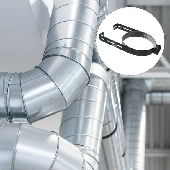 Worgeous Stainless Steel Chimney Pipe Support Bracket 6 Inch Adjustable Vent Wall Strap Metal Stove Pipe Hanger For Single Wall Pipes
