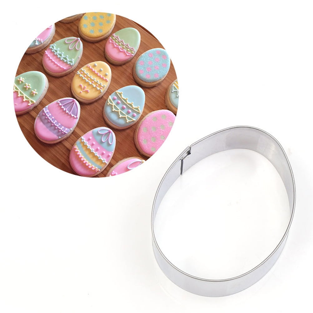 PME Set Of 2 Easter Egg Cookie Cutters - Plastic Egg Shapes For Cookies, Fondant, Brownies (Large & Small)