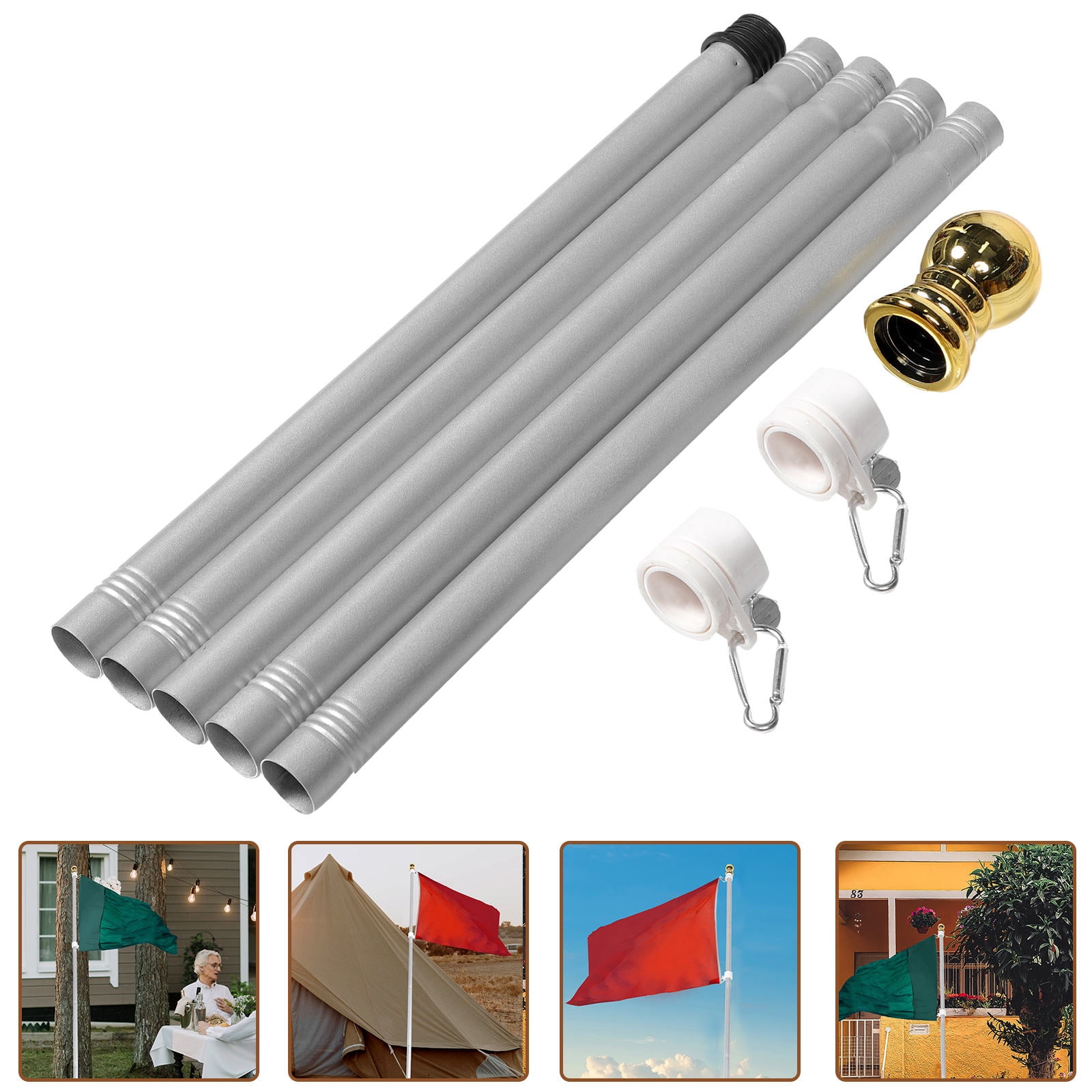 Worgeous  Stainless Steel Flagpole Stand for Outdoor Decorative Poles